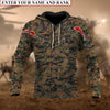 BlueJose Premium Multiple US Military Services Veteran Personalize Hoodie