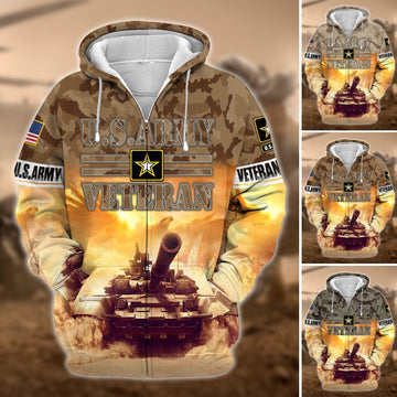 BlueJose Premium U.S. Army Veteran Zip Hoodie