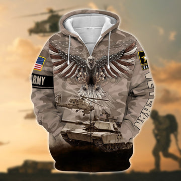 BlueJose Premium U.S. Army Veteran Zip Hoodie