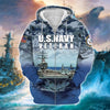 BlueJose Premium U.S. Navy Veteran Zip Hoodie