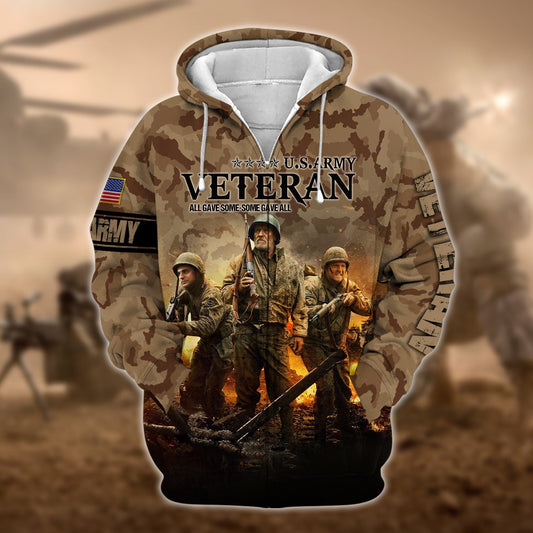 BlueJose Premium U.S. Army Veteran Zip Hoodie