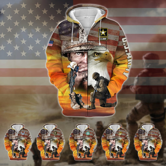 BlueJose Proud U.S.Veteran Zip Hoodie