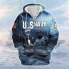 BlueJose Premium U.S. Navy Veteran Zip Hoodie