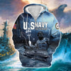 BlueJose Premium U.S. Navy Veteran Zip Hoodie