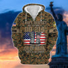 BlueJose Premium U.S Multiple Service Veteran Zip Hoodie