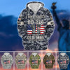 BlueJose Premium U.S Multiple Service Veteran Zip Hoodie