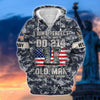 BlueJose Premium U.S Multiple Service Veteran Zip Hoodie