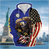 BlueJose Premium U.S Multiple Service Veteran Zip Hoodie