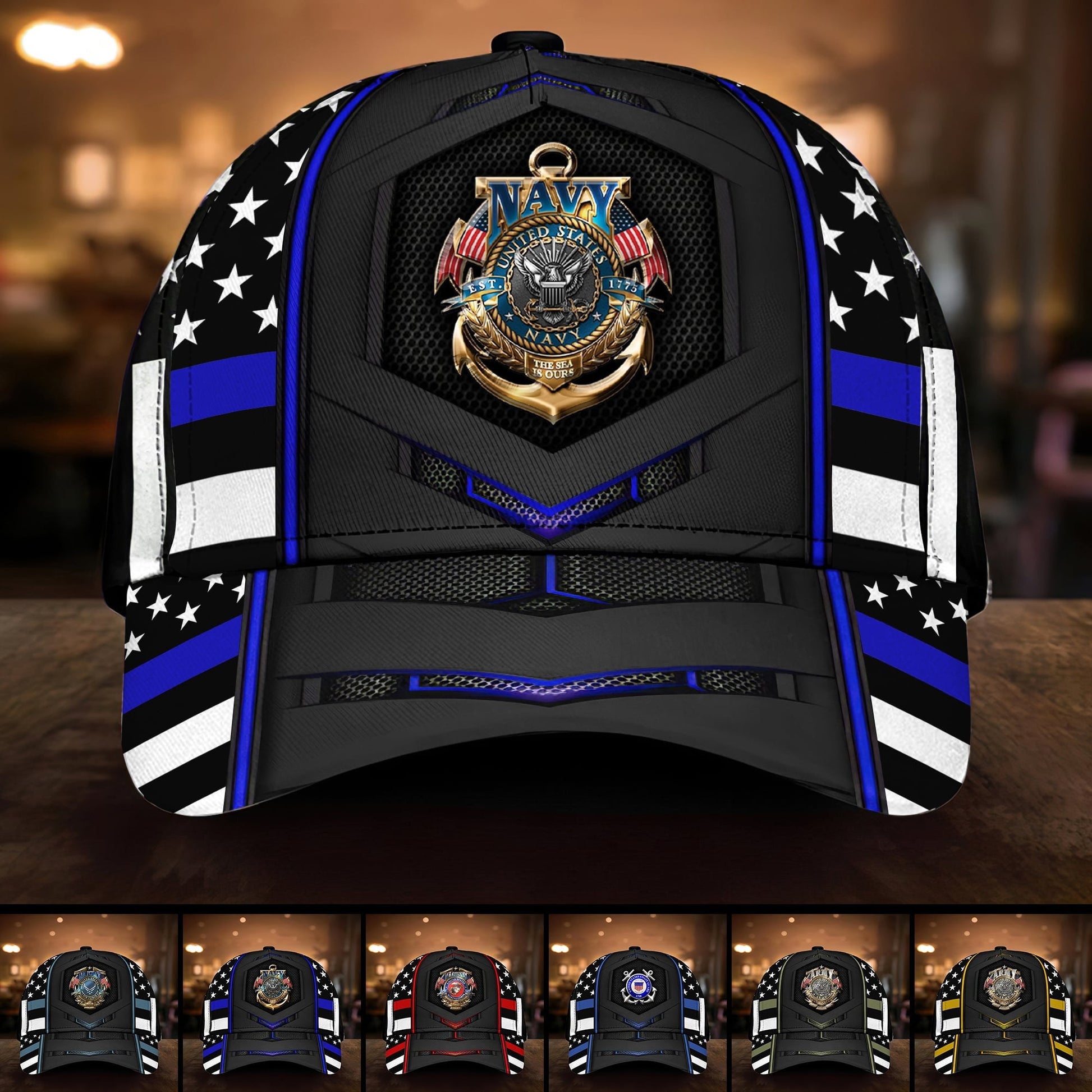 BlueJose Premium U.S Multiple Service Veteran 3D Cap PVC030301