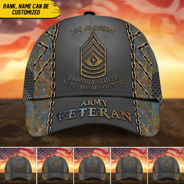 BlueJose Unique Personalised U.S Veteran 3D Cap PVC110703