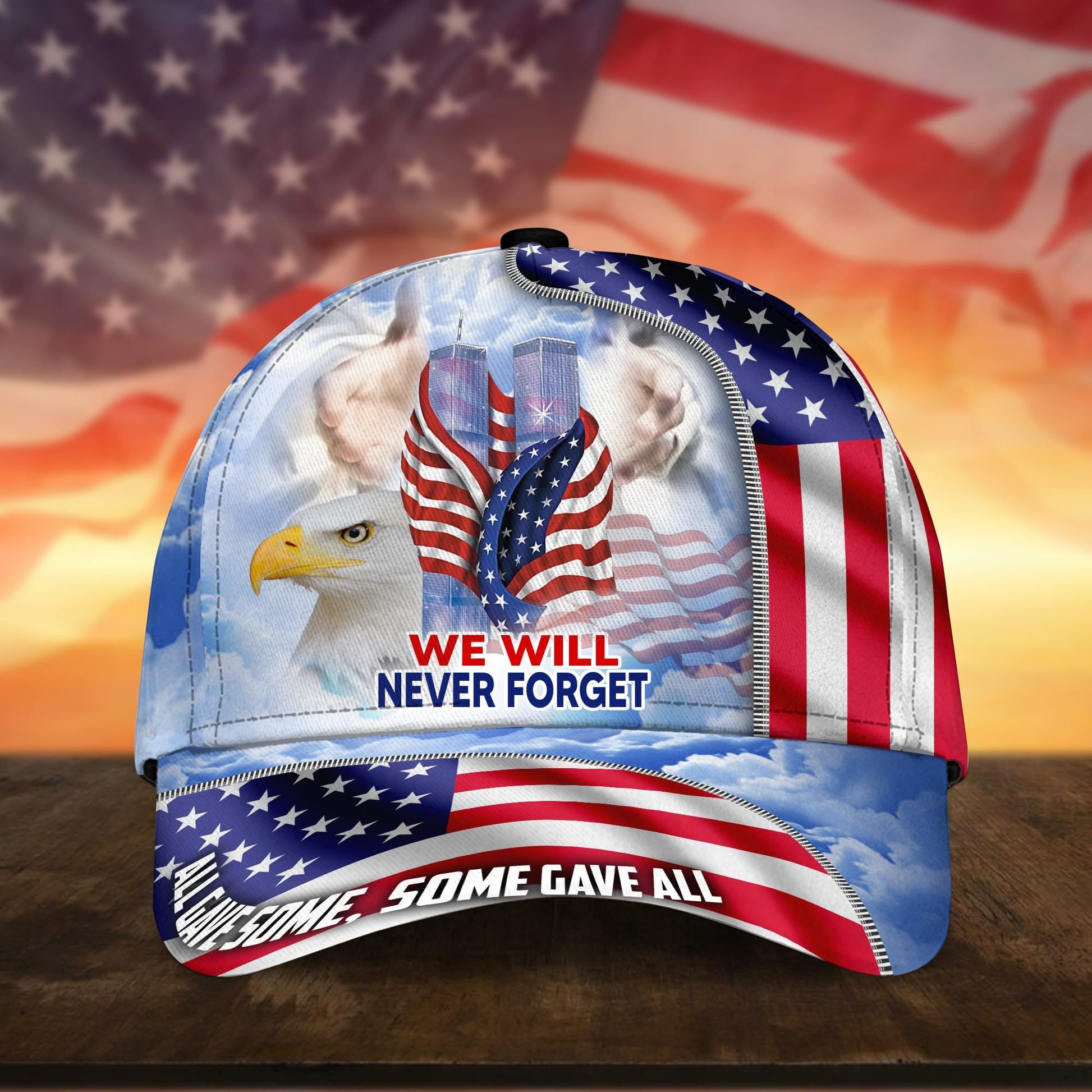 BlueJose Premium We Will Never Forget U.S Veteran 3D Cap PVC110702