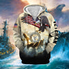 BlueJose Premium God Bless US Veteran Zip Hoodie