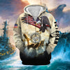 BlueJose Premium God Bless US Veteran Zip Hoodie