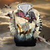 BlueJose Premium God Bless US Veteran Zip Hoodie