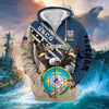 BlueJose Premium Proudly Served Multiservice US Veteran Zip Hoodie