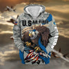 BlueJose Premium Camo Soldiers Multiservice US Veteran Zip Hoodie