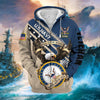 BlueJose Premium Proudly Served Multiservice US Veteran Zip Hoodie