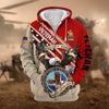 BlueJose Premium Proudly Served Multiservice US Veteran Zip Hoodie