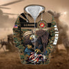 BlueJose Premium Camo Soldiers Multiservice US Veteran Zip Hoodie