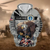BlueJose Premium Camo Soldiers Multiservice US Veteran Zip Hoodie