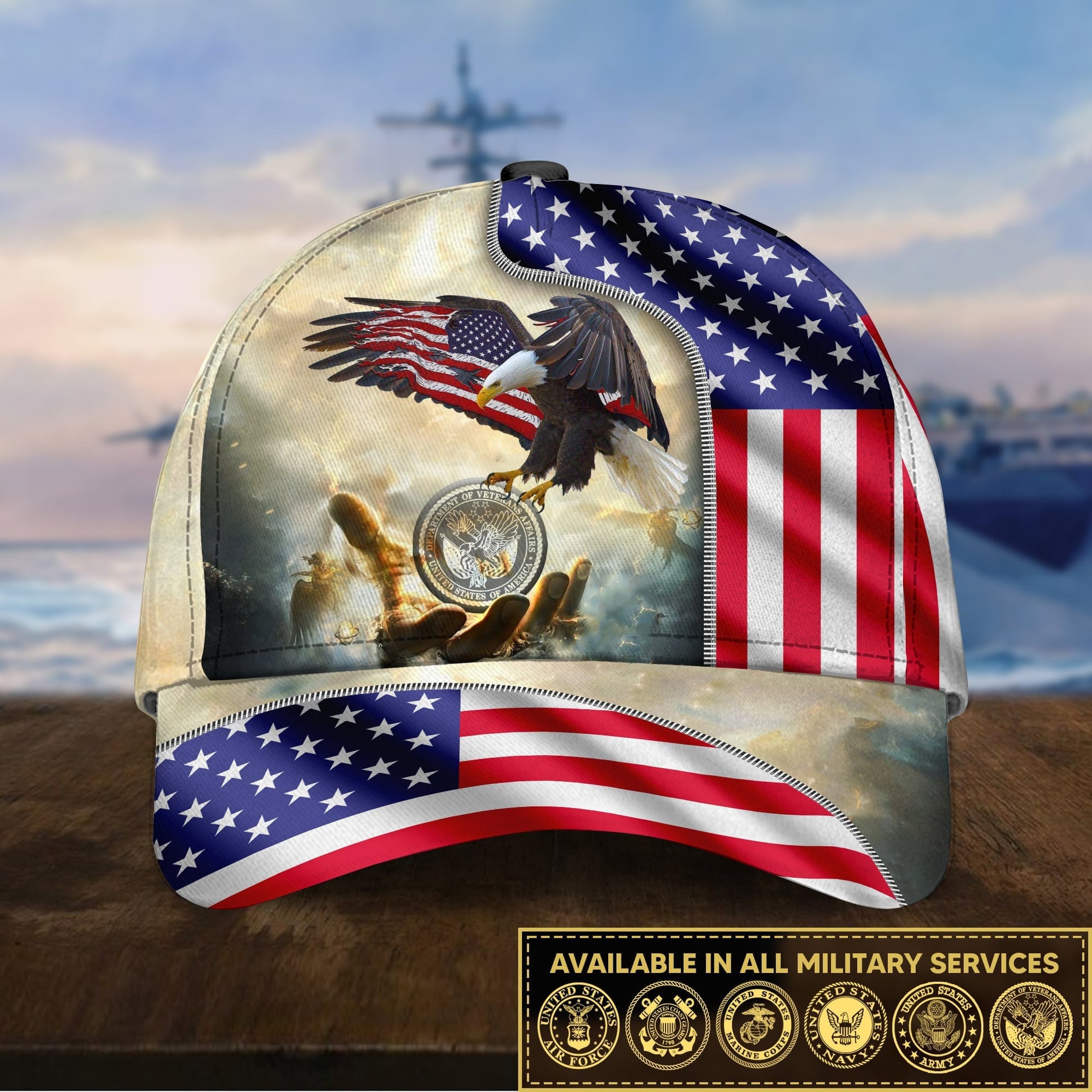 BlueJose Unique God Bless US Veteran Cap NPVC260801
