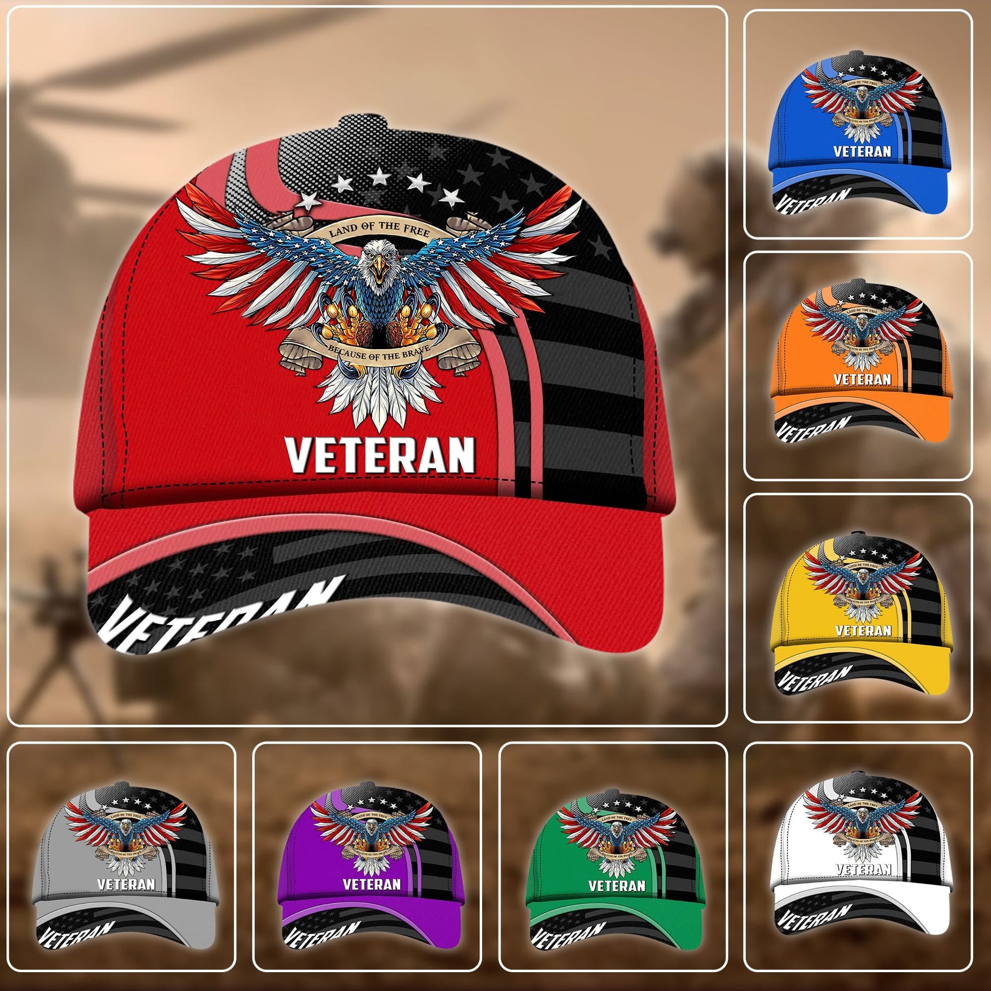 BlueJose Premium Eagle US Veteran Cap NPVC230803