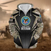 BlueJose Unique Camo Soldiers Multiservice US Veteran Zip Hoodie