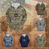 BlueJose Unique Camo Soldiers US Veteran Zip Hoodie