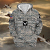 BlueJose Unique Camo Soldiers US Veteran Zip Hoodie