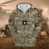 BlueJose Unique Camo Soldiers US Veteran Zip Hoodie