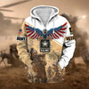 BlueJose Premium Multiple Services US Veteran Zip Hoodie