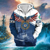 BlueJose Premium Multiple Services US Veteran Zip Hoodie