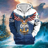 BlueJose Premium Multiple Services US Veteran Zip Hoodie