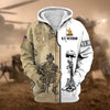 BlueJose Premium Proudly Served US Veteran Zip Hoodie