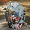 BlueJose Premium Freedom Is Not Free US Veteran Zip Hoodie