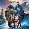 BlueJose Premium Freedom Is Not Free US Veteran Zip Hoodie