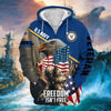 BlueJose Premium Freedom Is Not Free US Veteran Zip Hoodie