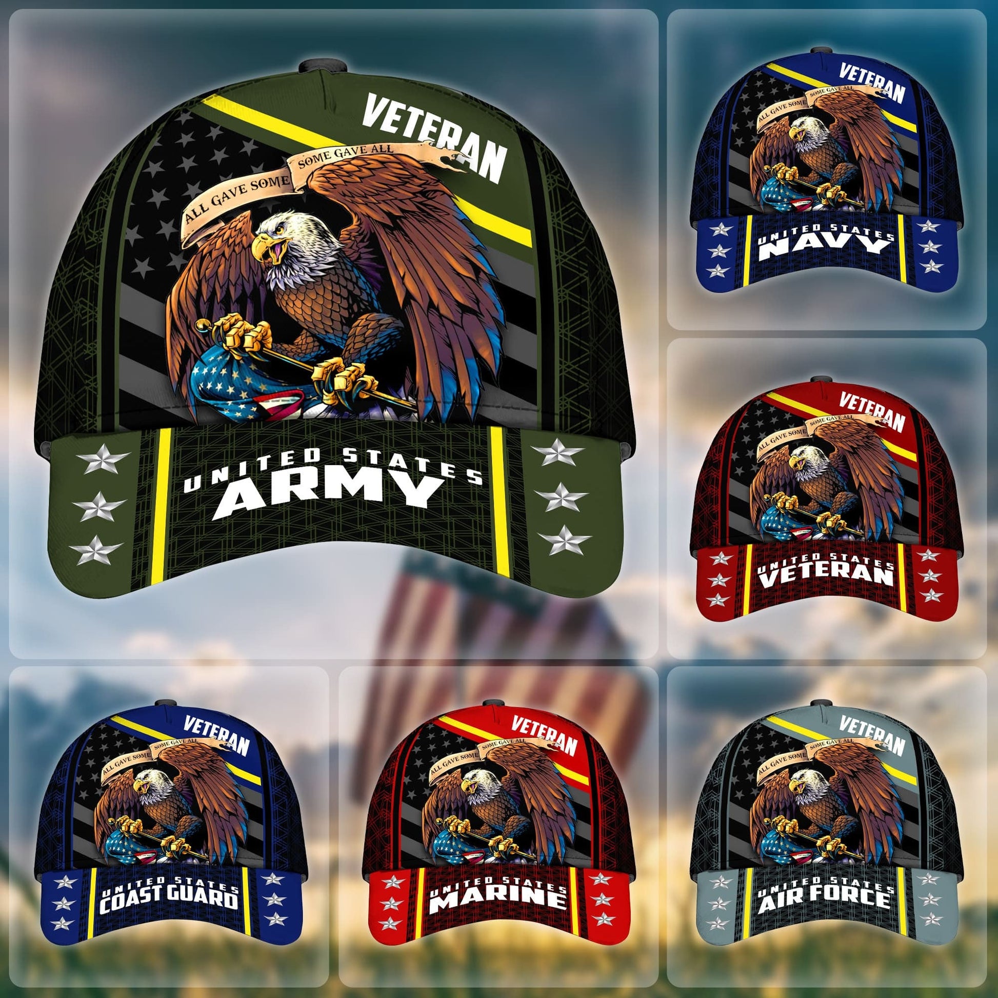 BlueJose Premium Eagle US Veteran Cap NPVC171001