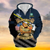 BlueJose Premium Proudly Served Multiservice US Veteran Zip Hoodie