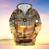 BlueJose Premium Proudly Served Multiservice US Veteran Zip Hoodie
