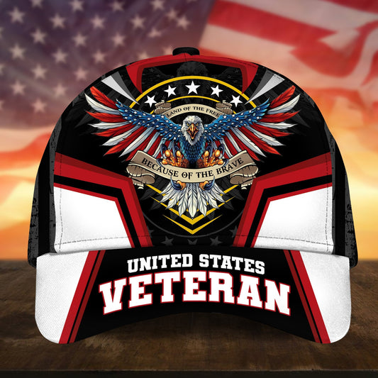 BlueJose Premium Land Of The Free Because Of The Brave US Veteran Cap APVC190701