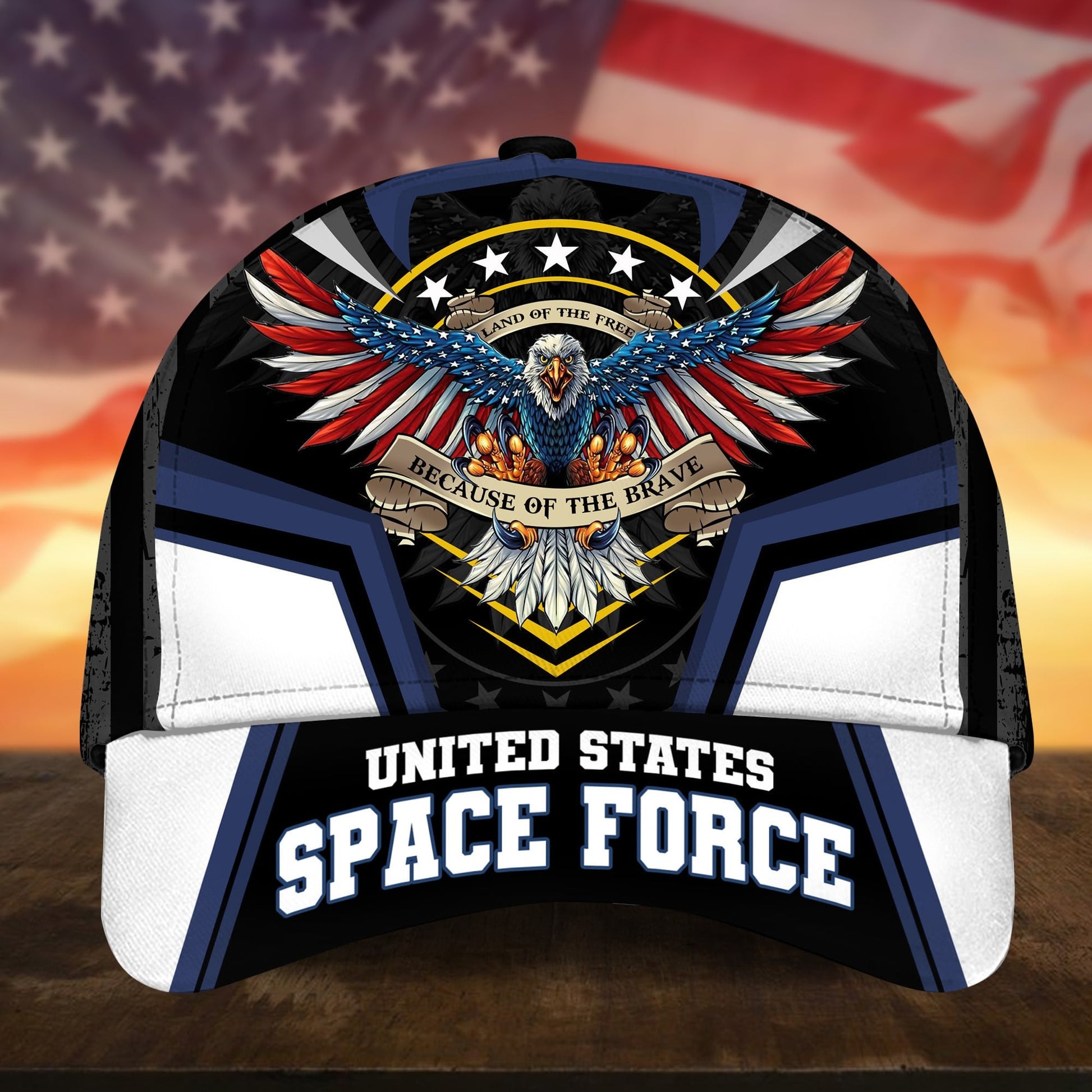 BlueJose Premium Land Of The Free Because Of The Brave US Veteran Cap APVC190701