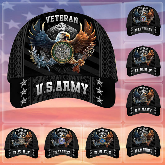 BlueJose Premium US Military Services US Veteran Cap APVC260702