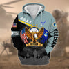 BlueJose Premium Proudly Served US Veteran Zip Hoodie