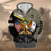 BlueJose Premium Proudly Served US Veteran Zip Hoodie