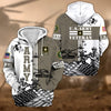 BlueJose Premium Proudly Served US Veteran Zip Hoodie
