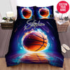 BlueJose Personalized Orange Basketball Ball Glowing Background Duvet Cover Bedding Set