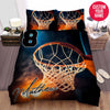 BlueJose Personalized Basketball Close-Up Hoop Custom Name Duvet Cover Bedding Set