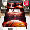 BlueJose Personalized Basketball Red Light Court Custom Name Duvet Cover Bedding Set