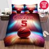 BlueJose Personalized Basketball Ball On Colour Light Custom Name Duvet Cover Bedding Set